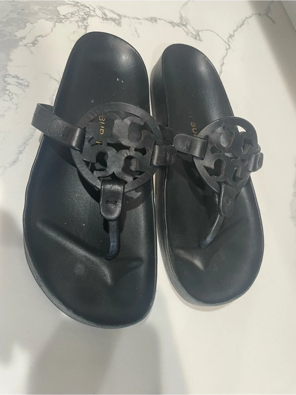 Tory Burch Black Cloud Miller Thong Sandals - Picture 2 of 10